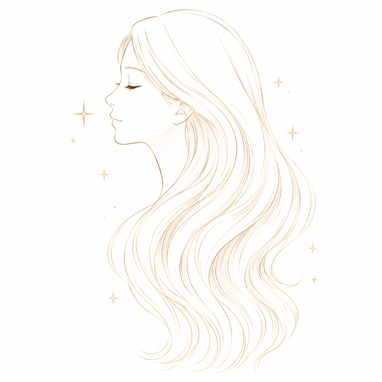 髪にドラマを 女性イラスト